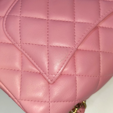 Chanel Classic Flap Rectangular Mini Pink Lambskin Leather Gold Hardware