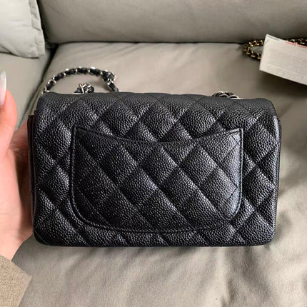 Chanel Classic Flap Mini Black Caviar Silver Hardware 2017-18