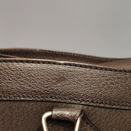 Gucci Diana Vintage Large Metallic Copper Calfskin Leather Bamboo Top Handles Tote Bag