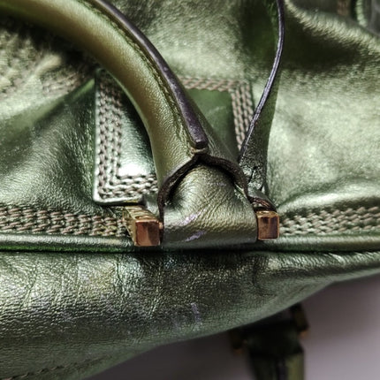 Loewe Amazona 29 Zip Around in Metallic Green Lambskin Leather