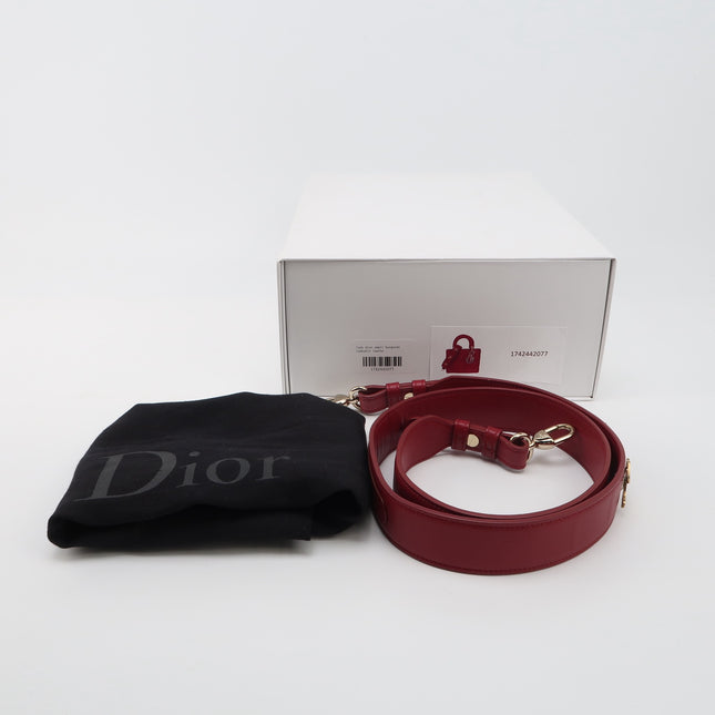 Lady Dior Small My Abcdior Burgundy Lambskin Cannage Leather Gold Hardware 2017