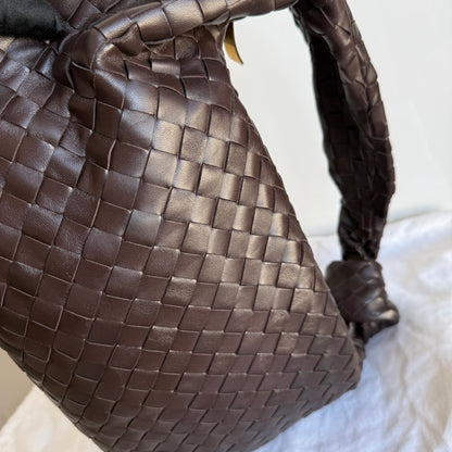 Bottega Veneta Jodie Small Lambskin Leather Dark Chocolate Brown