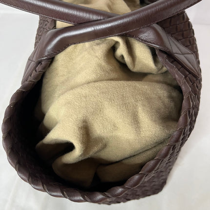 Bottega Veneta Cabat Tote Intreccio Leather Chocolate Brown 42cm