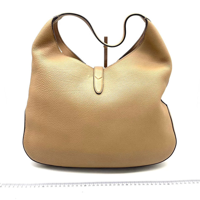Gucci Jackie Beige Sand Leather Silver Hardware