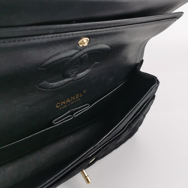 Chanel Classic Flap Medium Black Velvet Gold Hardware, 2014-2015