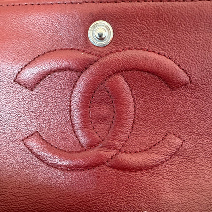 Chanel Classic Flap Burgundy Lambskin Leather Gunmetal Grey HW, 2011-2012