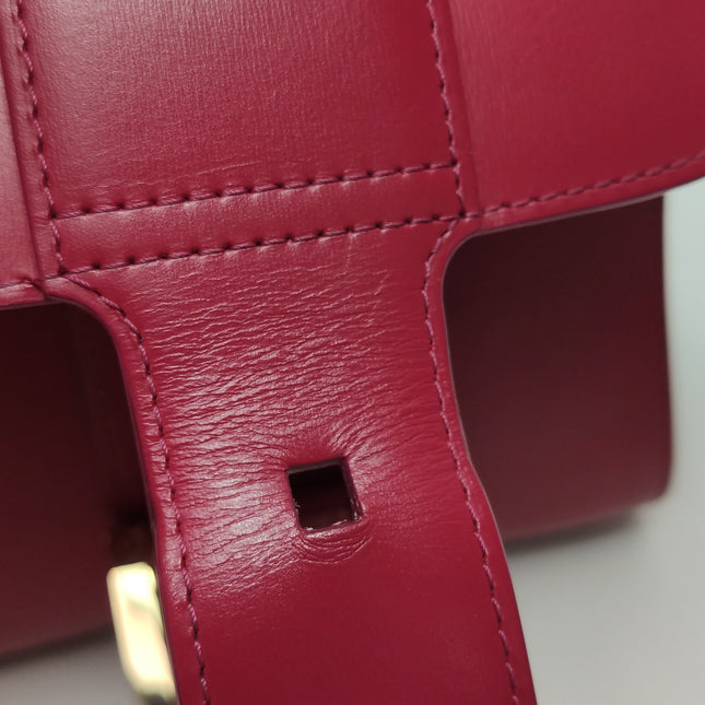 Delvaux Brilliant Mini Red Calfskin Leather Top Handle Crossbody Bag