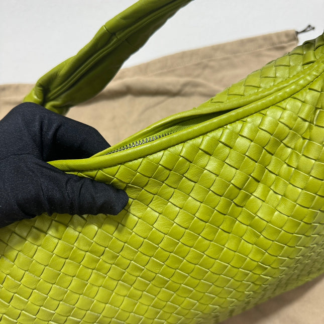 Sold Bottega Veneta Hobo Bag Large Leather Mela Green 47cm