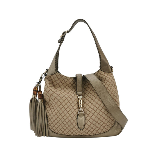 Gucci Jackie 1961 Soft Monogram Canvas and Leather Bag Medium-Luxbags