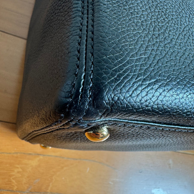 Chanel Cerf Executive Black Caviar Leather Handbag Gold Hardware