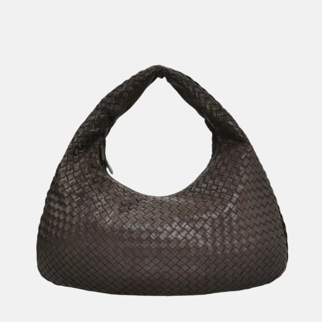 Bottega Veneta Veneta Hobo Dark Chocolate Brown Intrecciato Leather Bag 48cm-Luxbags