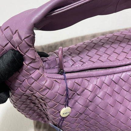 Bottega Veneta Belly Hobo Intrecciato Lambskin Leather Lilac Purple Medium 40cm