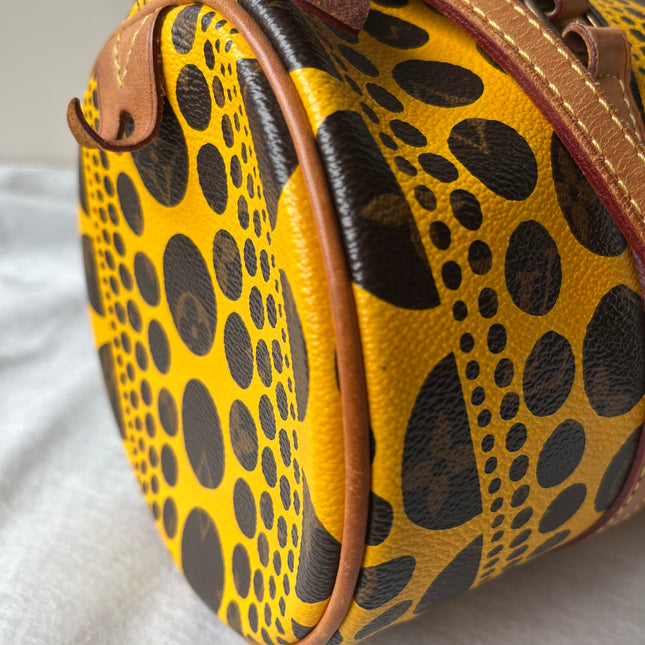 Louis Vuitton x Kusama Papillon 28 Yellow Polka Dots Handbag