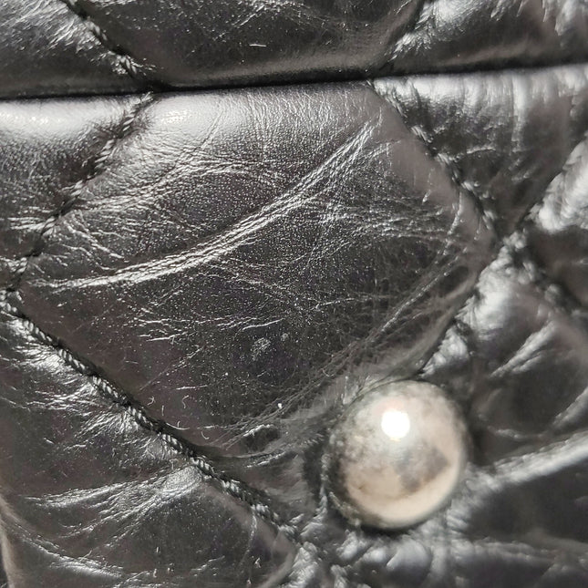 Chanel 2.55 Black Shiny Calfskin leather Tote Bag