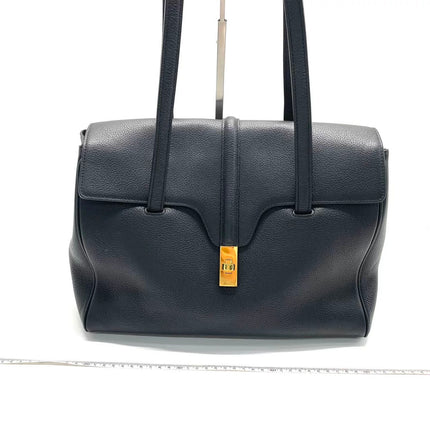 Celine Soft 16 Bag Medium Black Grained Calfskin Leather