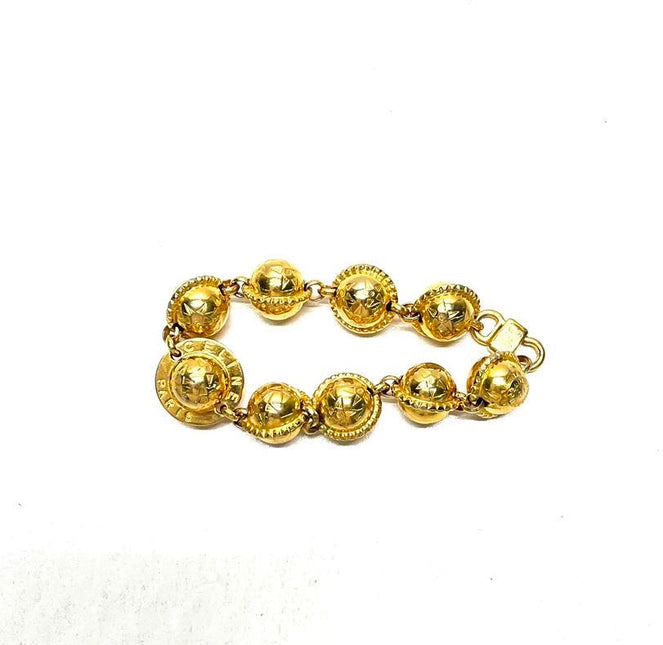 Celine 1990s Gold-tone Triomphe Planet Link Charm Bracelet