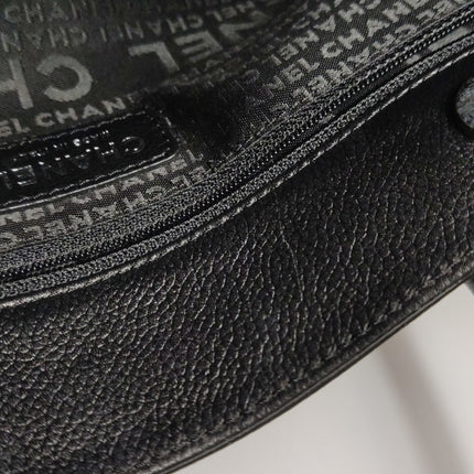 Chanel Cerf Executive East West Black Caviar Leather Handbag