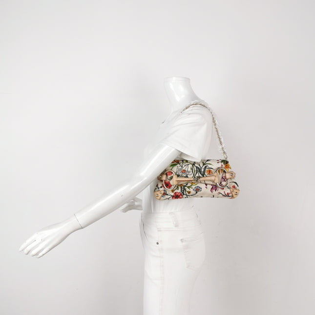 Gucci Horsebit 1955 Small Chain Bag Limited Edition Floral Print Canvas