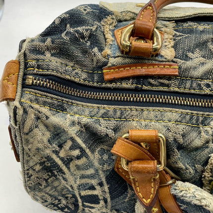 Louis Vuitton Patchwork Speedy 30 Blue Denim Handbag