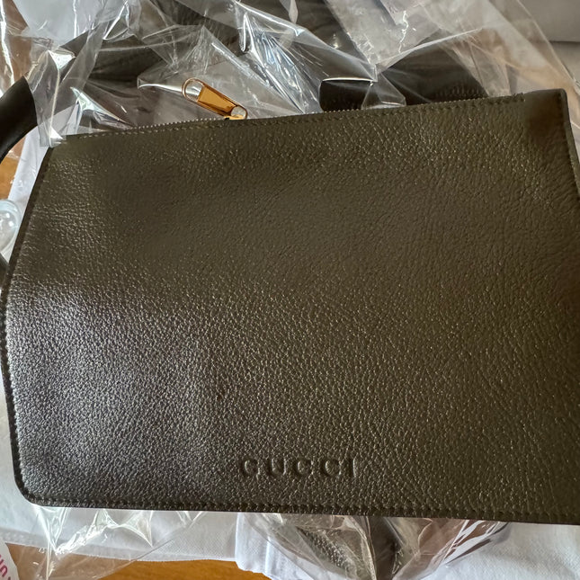 Gucci Softbit Maxi Shoulder Bag Olive Green Calfskin Leather 2024