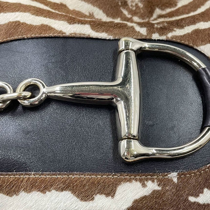Gucci Jackie Vintage Zebra Print Pony-style Calfskin Side Horsebit