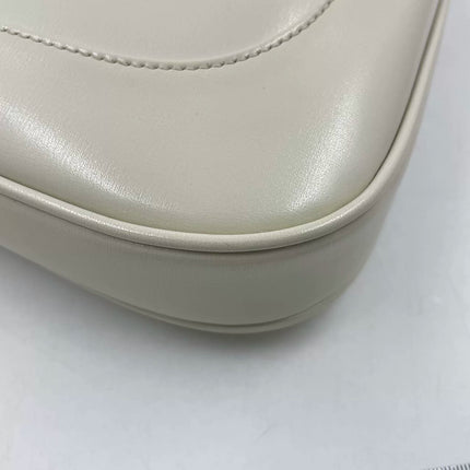 Gucci Jackie 1961 White Leather Bag with Adjustable Strap Size Small