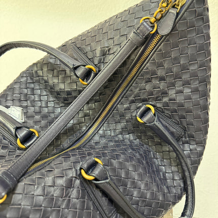 Bottega Veneta Maxi Convertible Tote Bag Hobo Dark Navy Leather Two-way Carry 50cm
