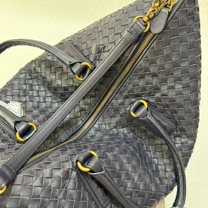 Sold Bottega Veneta Maxi Convertible Tote Bag Hobo Dark Navy Leather Two-way Carry 50cm