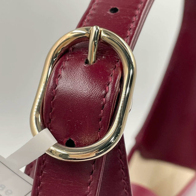 Gucci Jackie 1961 Small Ancora Red Burgundy Leather Shoulder Bag Clasp S24