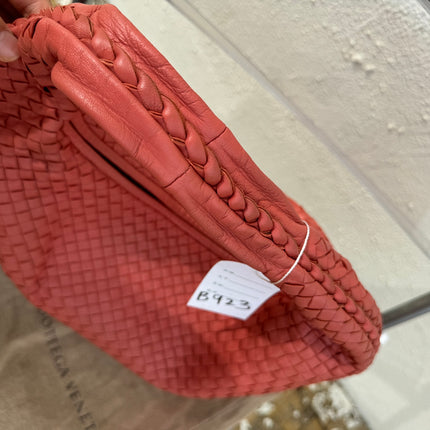 Sold Bottega Veneta Veneta Hobo Medium Coral Intrecciato Leather Bag 47cm