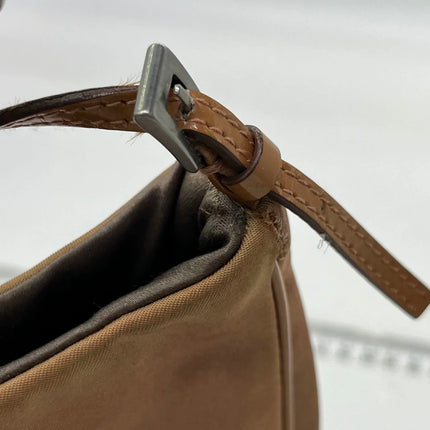 Prada Cleo Caramel Brown Nylon Shoulder Bag