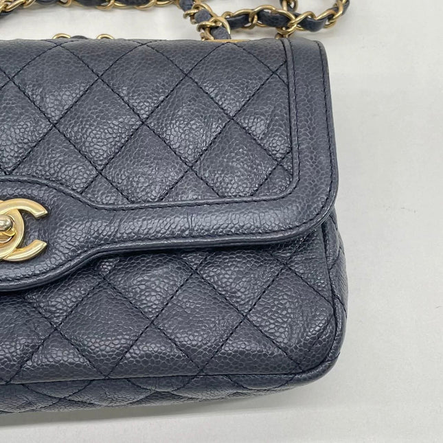 Chanel Paris Limited Small Navy Caviar Leather Gold Hardware 2015-16