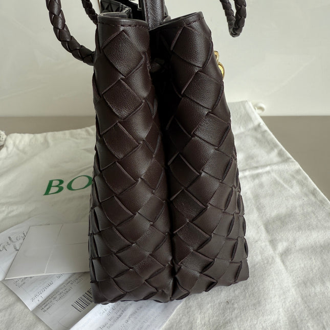 Bottega Veneta Small Andiamo Fondant Dark Chocolate Brown Intrecciato Handbag