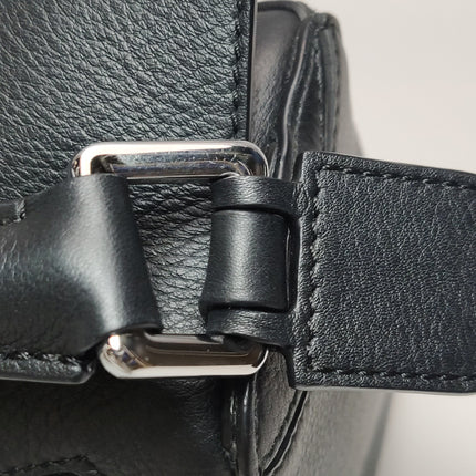 Loewe Puzzle Small Black Grained Leather White Logo