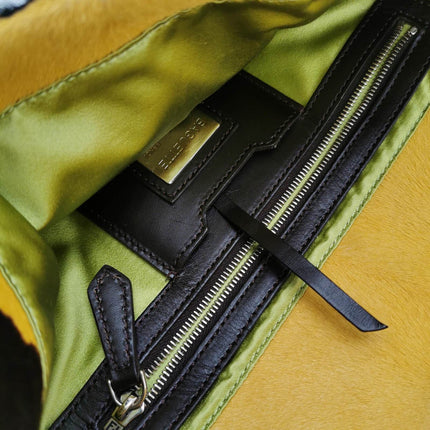 Sold Fendi Baguette Pony hair in cow print yellow