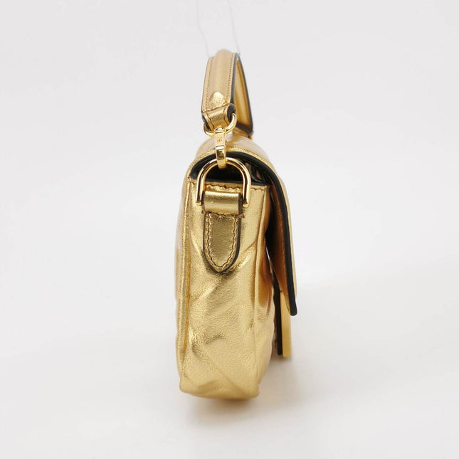 Sold Fendi Baguette Mini Gold Nappa Leather Crossbody Bag