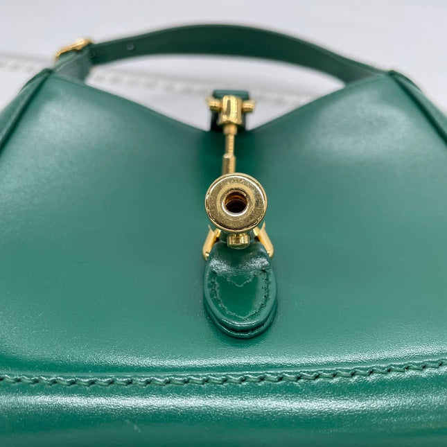 Sold Gucci Jackie 1961 Mini Handbag in Green Leather with Adjustable Strap