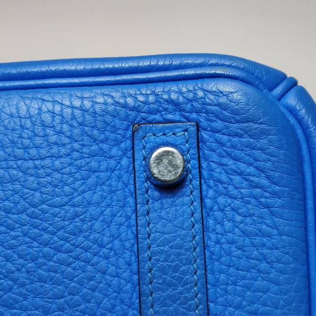 Hermes Birkin 30 Bleu Hydra T7 Togo Calfskin Leather Silver-tone Palladium Hardware 2012