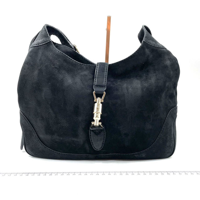 Gucci Jackie 1961 Medium Black Suede Leather Bag