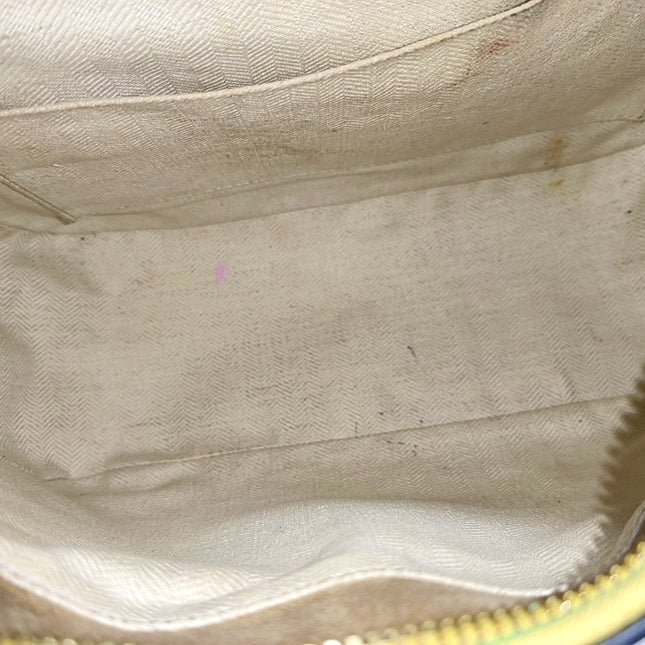 Loewe Puzzle Small Tricolor Tan Yellow Grey Braided Handle Crossbody Bag