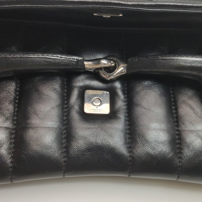 Gucci Horsebit 1955 Chain Shoulder Bag Large Black Padded Leather S23