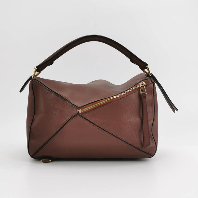 Sold Loewe Puzzle Medium Dark Brown Calfskin leather Bag