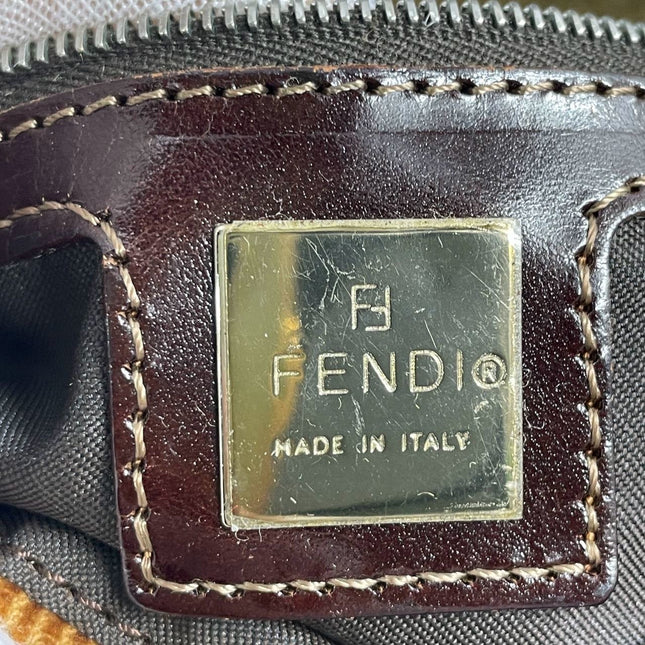 FENDI Baguette Vintage Corduroy Beige Brown Shoulder Bag