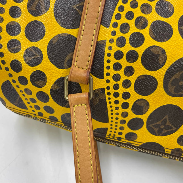 Louis Vuitton x Kusama Papillon 28 Yellow Polka Dots Handbag