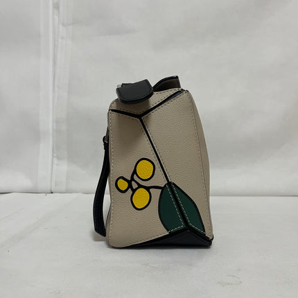 Loewe Puzzle Small Beige Herbarium Holiday Collection Calfskin Leather Crossbody Bag