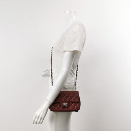 Chanel Classic Flap Rectangular Mini Burgundy Lambskin Silver HW, 2019