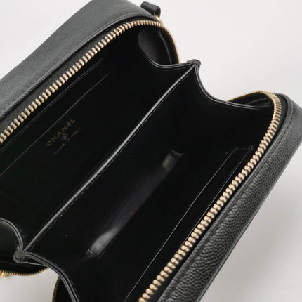 Sold Chanel Filigree Mini Vanity Case 2018 Black Caviar Leather Bag
