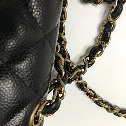 Chanel Classic Flap Jumbo 2012 Black Caviar Leather Double Flap Gold Hardware