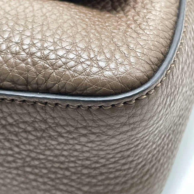 Fendi Baguette Selleria Calfskin Leather Crossbody Bag Large Brown