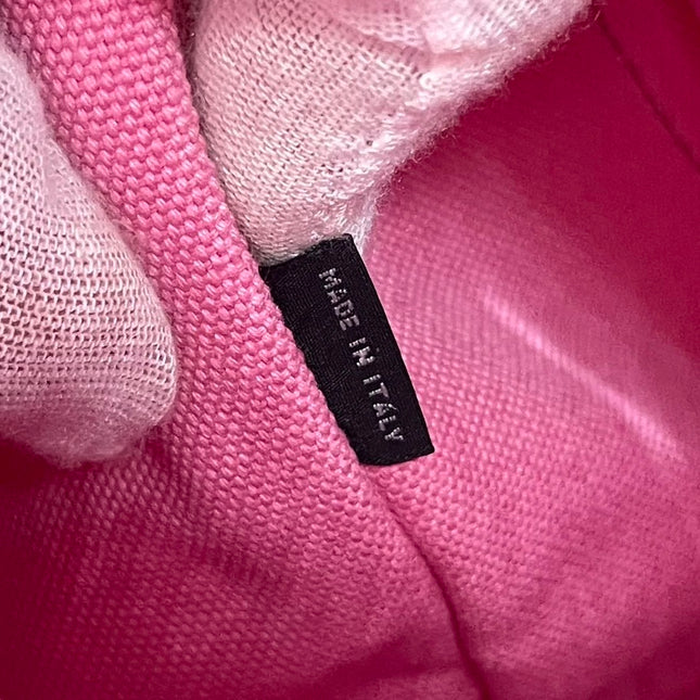 Prada Canape Small Pink Canvas with Sequins Top Handle Bag with Strap Rare